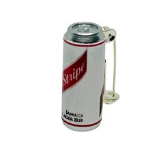 Handmade RED STRIPE LAGER CAN BADGE fab GIFT BAG miniature UNIQUE brooch PIN