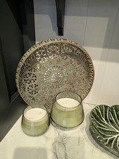 Antique Metal Decorative Tray Moroccan Style Vintage Ornate Decorative Tray 31cm