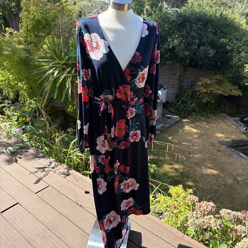 Oasis dress navy red green - dress,