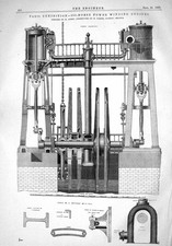 Old 1867 Paris Exhibition 200 Horse Power Winding Machine Andry Dorze Victorian