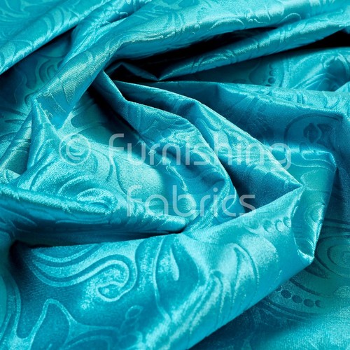 Shiny floral embossed teal - shiny,