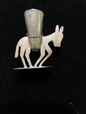 Vintage Sterling Silver 925 Taxco Mexico Donkey Double Toothpick Holder 31.73G
