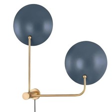 Brass Wall Grey Fixture Shade