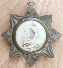 RARE, ANTIQUE PHOTO MEDAL COMMEMORATIVE - QUEEN VICTORIA DIAMOND JUBILEE 1897