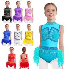 UK Girl Feather Skirt Leotard