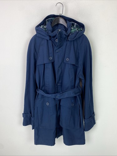 Merc navy hooded mid - hooded, long