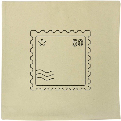 Stamp outline canvas cushion - 'stamp,