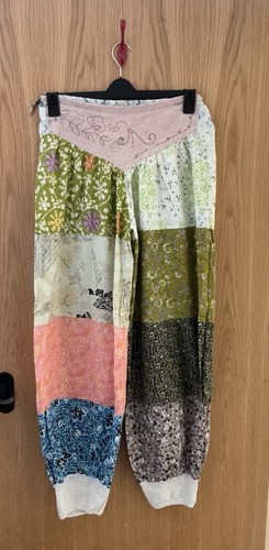 Women patchwork trousers - patchwork,