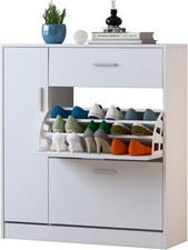 Modern 2-Drawer Wooden Shoe Cabinet with Adjustable Storage for 20 Pairs