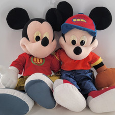 2 Vintage Jumbo Mickey Mouse Mattel Fisher-Price Disney Stuffed Plush Toys 24"