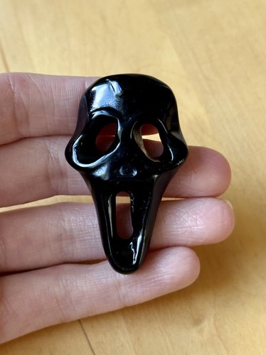 Black obsidian crystal - black,