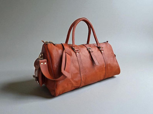 Genuine leather duffel bag - duffel,