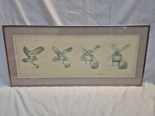 Michel Andrieux Framed Art Print Owl Catching A Mouse Turning Into A Windmill 93