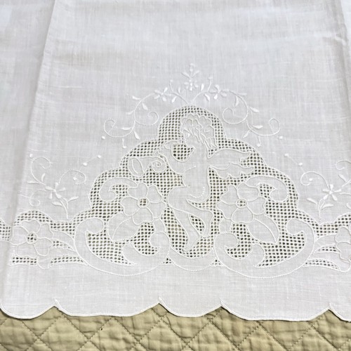 Antique french linen curtain - 4,