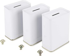 Pack of 3 White Tin Donation