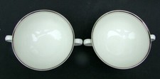 TWO Royal Doulton Platinum Concord H5048 2-Handled Soup Dessert Bowls - in VGC