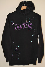 Mens Trapstar Splatter Print Hoodie Sweatshirt Black Size Small