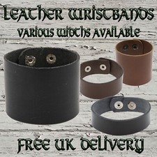 Real Leather Wristband Wrist Cuff Arm Protector bracelet Biker Viking