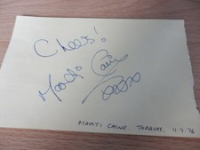 MARTI CAINE / BERNIE FLINT - TV PRESENTER / POP SINGER  -   AUTOGRAPH  - 1976