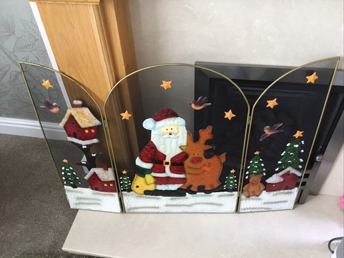 Christmas fire guard - fire, guard-screen