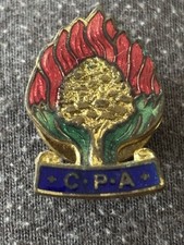 Vintage HW MILLER Lapel Buttonhole Enamelled Brass badge - C.P.A