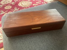 Antique/Vintage Quarter Veneered Dark Wood  Playing Card Box For 4 Packs