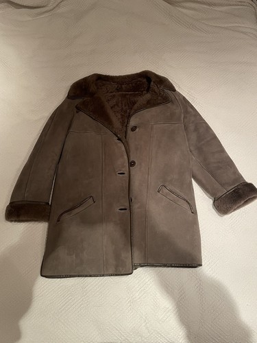Ladies brown sheepskin coat - sheepskin, by
