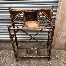 Vintage Tiger Bamboo Hall Porch Umbrella Stick Stand Boho Retro Antique