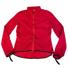 Prada Milano Women's Red Fleece Full Zip Up Jacket Pants Tracksuit Top Medium M