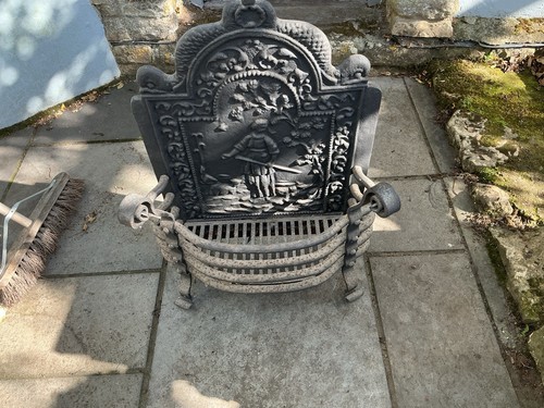 Vintage fire grate with - fire,