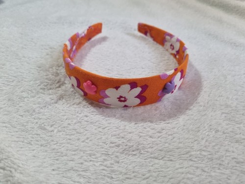 Orange floral pattern button - orange,