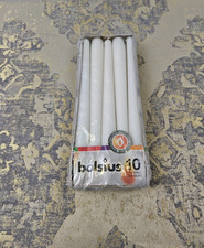 Bolsius Tapered Dinner Candles - White - Pack of 10 - 3.9x9.8x25.2 cm - Unscente