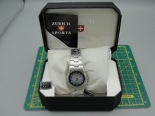 Stunning 'Zurich Sports' Quartz Watch S/S Bracelet & Case Mauve Face GWO VGC
