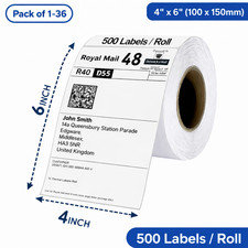 4x6 Thermal Labels 500