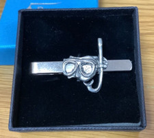 Mask & Snorkel Silver Pewter Tie Clip