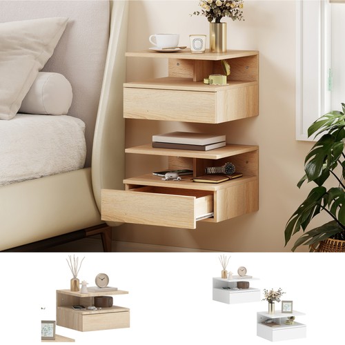 Floating bedside table set - floating,