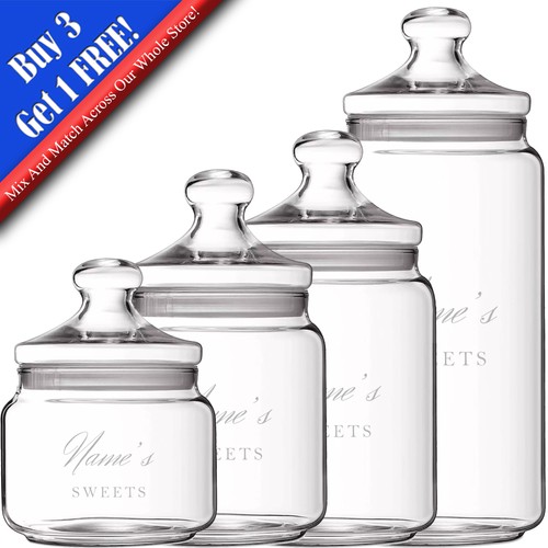 Personalised glass sweet jar - sweet,