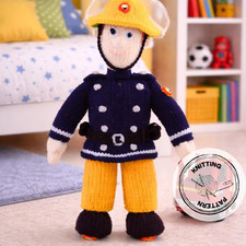 Knitted Firefighter Doll