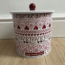 Emma Bridgewater Love Heart Red Pink Biscuit Barrel