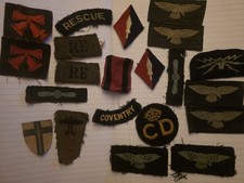 WW2 original cloth badges Army raf civil