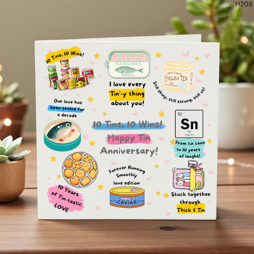 10th tin anniversary card - anniversary,
