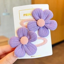 Girls Fabric Flower Hair Clips