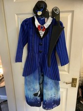 Girls Disney Mary Poppins Fancy Dress Costume Age 7-8 Years & Hat Umbrella VGC