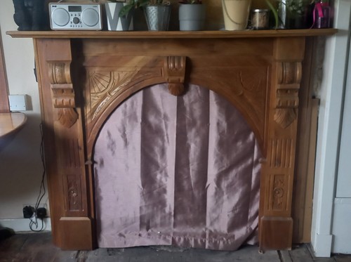 Wood fire surround carved - wood,