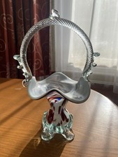 Beautiful Vintage Murano  Glass Basket