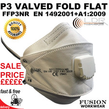 P3V MASK DUST FFP3V WOOD MDF CONCRETE BRICK  ASBESTOS WELDING FUME VIRUS EN 9332