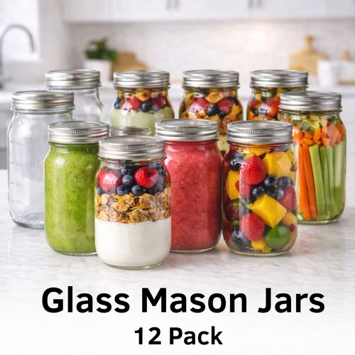 Glass mason jars - mason, &