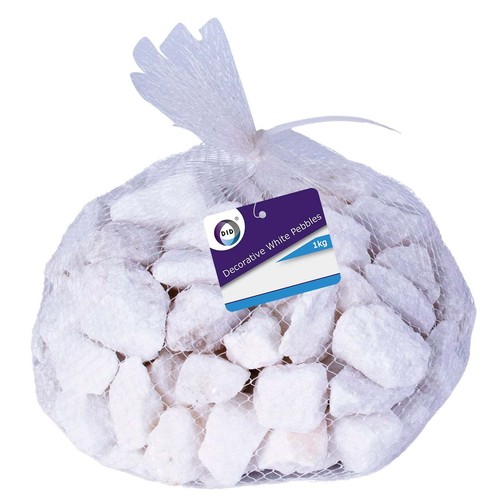 Decorative white pebbles 1kg - pebbles,