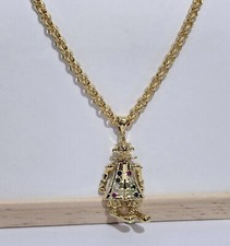 9ct Gold Guilded Clown Pendant On 30" Belcher Chain 6mm Diamond Cut Multi Colour