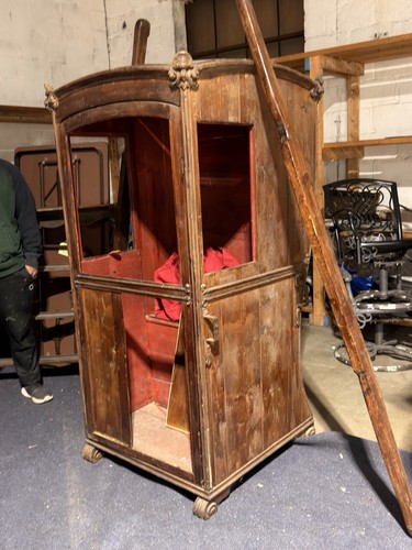 Antique wood wardrobe - wardrobe, with